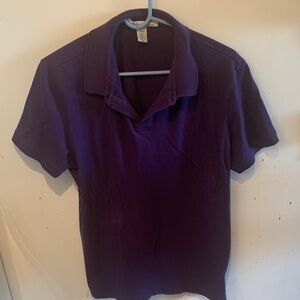 Beautiful Kenneth Cole New York Deep Purple Polo Shirt Peruvian Cotton SZ L